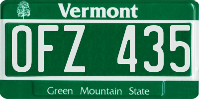 VT license plate OFZ435
