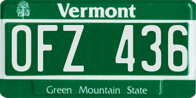 VT license plate OFZ436