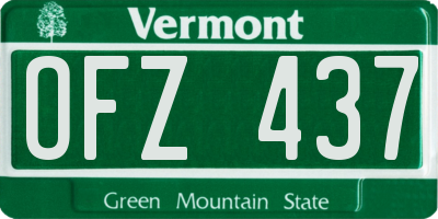 VT license plate OFZ437