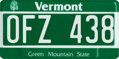 VT license plate OFZ438