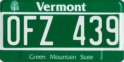 VT license plate OFZ439