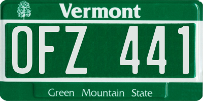 VT license plate OFZ441