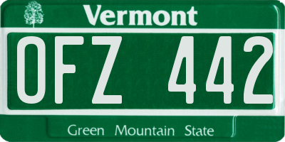 VT license plate OFZ442
