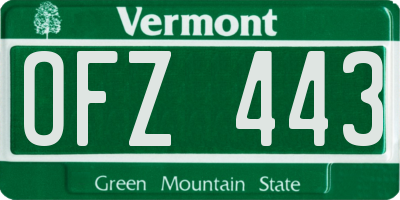 VT license plate OFZ443
