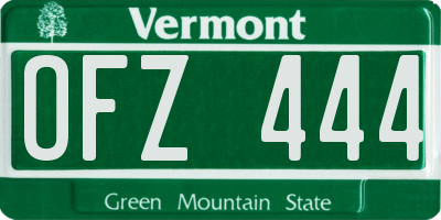 VT license plate OFZ444