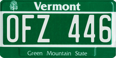 VT license plate OFZ446