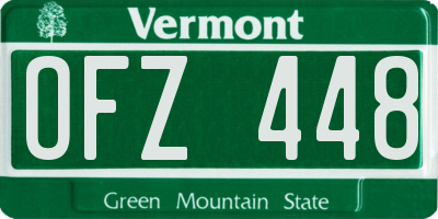 VT license plate OFZ448