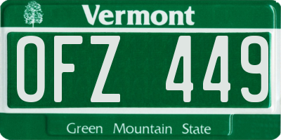 VT license plate OFZ449