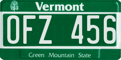 VT license plate OFZ456