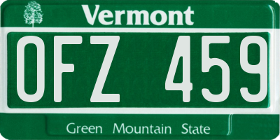 VT license plate OFZ459