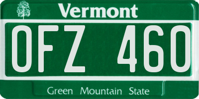VT license plate OFZ460