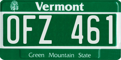 VT license plate OFZ461