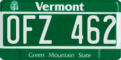 VT license plate OFZ462