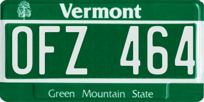 VT license plate OFZ464