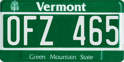 VT license plate OFZ465