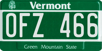 VT license plate OFZ466