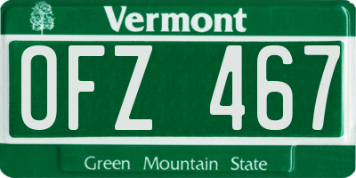 VT license plate OFZ467