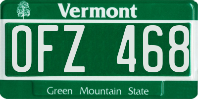 VT license plate OFZ468