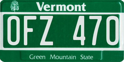 VT license plate OFZ470