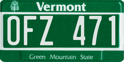 VT license plate OFZ471