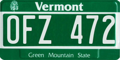 VT license plate OFZ472