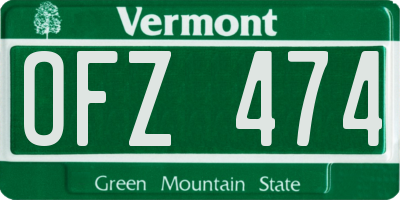 VT license plate OFZ474