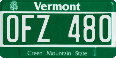 VT license plate OFZ480