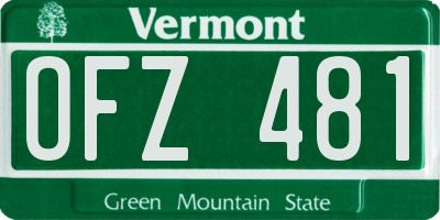 VT license plate OFZ481