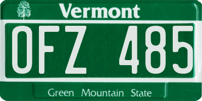 VT license plate OFZ485