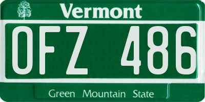 VT license plate OFZ486