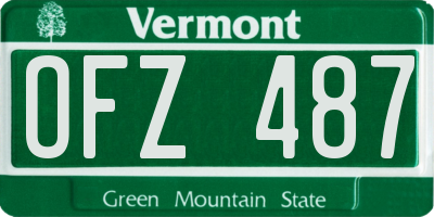 VT license plate OFZ487
