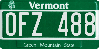 VT license plate OFZ488