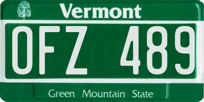 VT license plate OFZ489