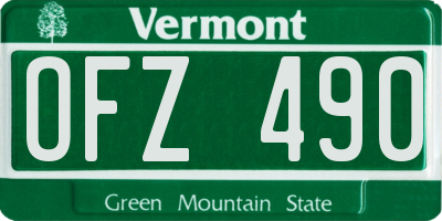 VT license plate OFZ490