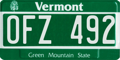 VT license plate OFZ492