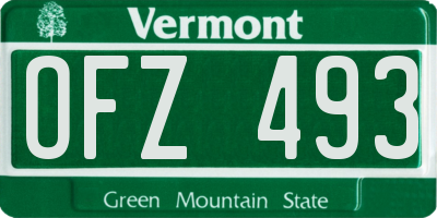 VT license plate OFZ493