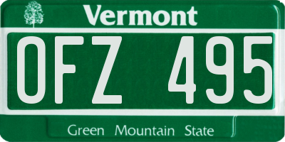 VT license plate OFZ495