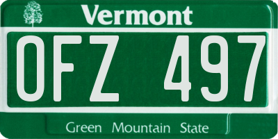 VT license plate OFZ497