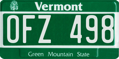 VT license plate OFZ498
