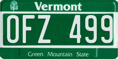 VT license plate OFZ499
