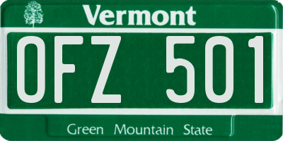VT license plate OFZ501