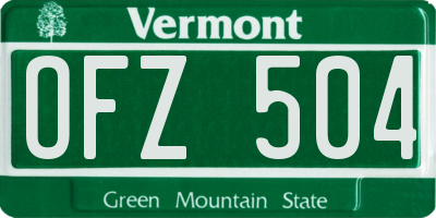 VT license plate OFZ504