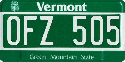 VT license plate OFZ505