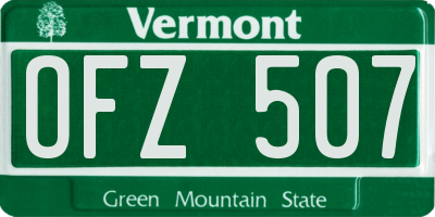 VT license plate OFZ507