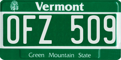 VT license plate OFZ509