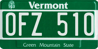 VT license plate OFZ510