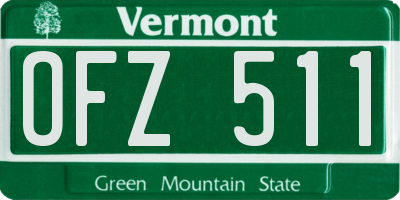 VT license plate OFZ511