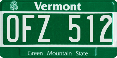 VT license plate OFZ512
