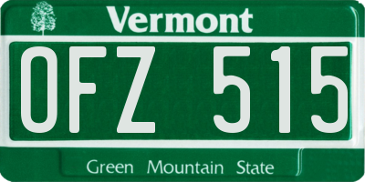 VT license plate OFZ515