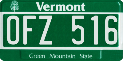 VT license plate OFZ516